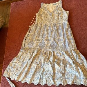 Blue dress with lacy pattern. From Antonio Melani.  Only worn once.